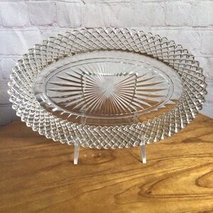 Vintage Anchor Hocking Miss America Clear Glass Oval Dish